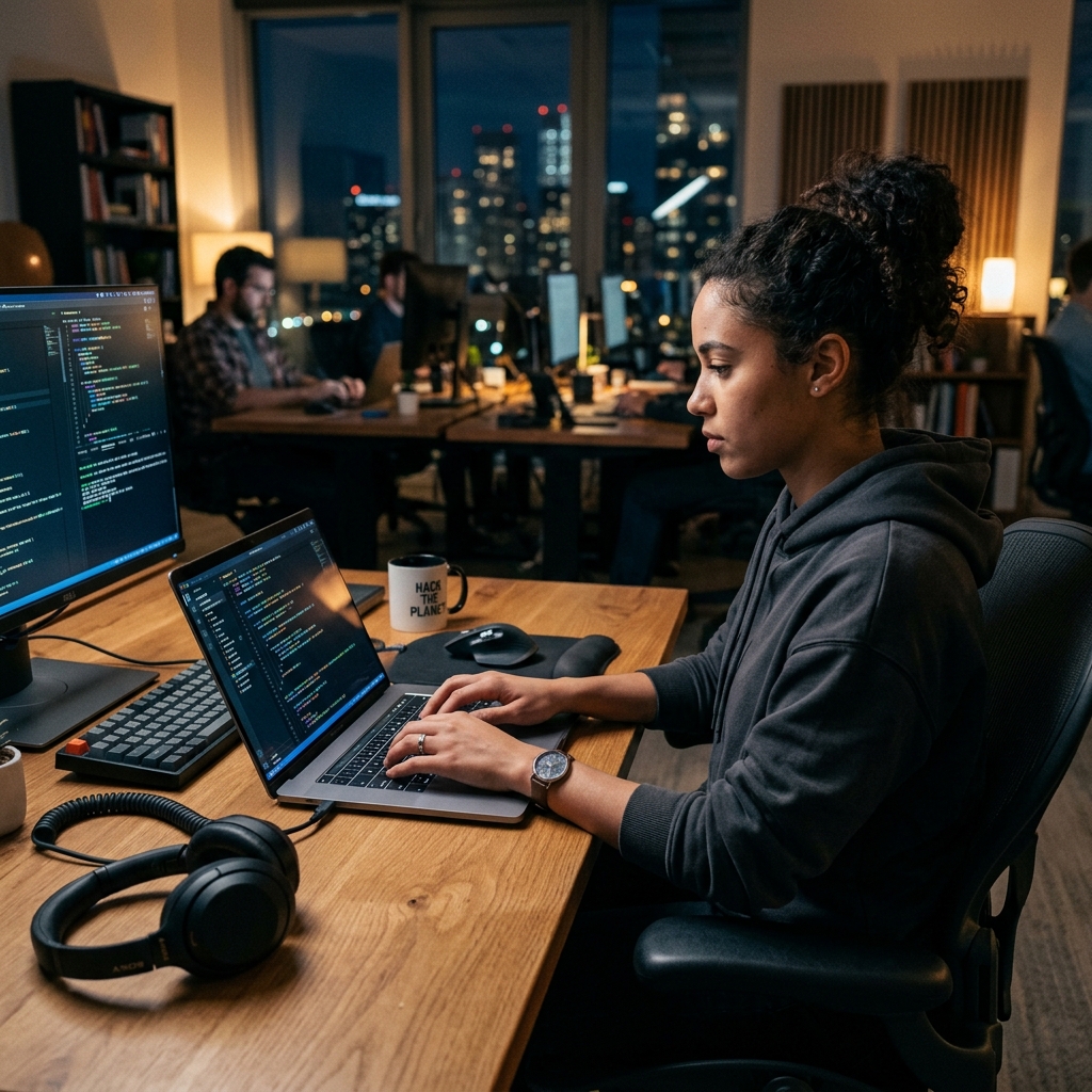 Developer building a custom software solution